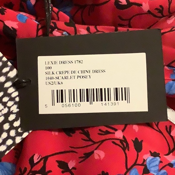 NWT💋SALONI Lexie Asymmetrical Pleated Silk Dress size 2 - Picture 12 of 13